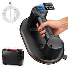 Electric Vacuum Suction Cup Lifter with 300kg Capacity, Heavy Duty 24cm Oval Glass Suction Cup with Dual Motor, LCD Display and USB C Rechargeable De