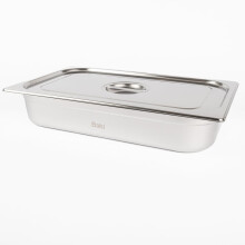 Baki Stainless Steel Gastronorm Container 1/1 Food Pan 65, 100, 150 mm Deep with & Without Lid (100mm Deep with Lid)