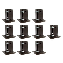 10 x Fence Post Holder 100mm posts Support Bolt Down Shoe Anchor Clamp Grip Brown for 100mm x 100mm posts (4") Eliza Tinsley Swiftpost, Pack of 10