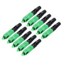 sourcing map SC/APC Fiber Optic Quick Connector, Single Mode Embedded SC Fiber Optic Fast Connectors Adapter for CATV Network, Pack of 10
