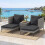 Costway 5-Piece Patio Conversation Set 2 Wicker Armchairs 2 Ottomans And Side Table 10