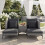 Costway 5-Piece Patio Conversation Set 2 Wicker Armchairs 2 Ottomans And Side Table 9