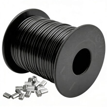 304 Wire Rope, Stainless Steel PVC Black Coated Wire Cable with 30 Aluminum Crimping Sleeves Cable 7x7 Strand Core stainless steel cable for Garden,