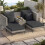 Costway 5-Piece Patio Conversation Set 2 Wicker Armchairs 2 Ottomans And Side Table 11