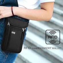 Kaulapussi, RFID-suojattu kaulalaukku, varkaudenestoinen passinpidike, vedenpitävä kaulalaukku asiakirjoille