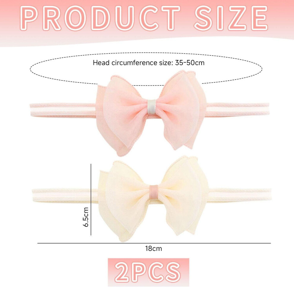 Memofynd 2 Pieces Of Bowheadbands Chiffon Headbands For Childrens Hair Accessor