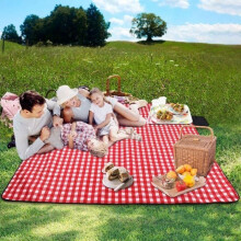 200x200cm Picnic Blanket, Waterproof Foldable Blanket with Handle, Play Mat for Camping and Garden