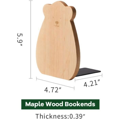 bear-shaped bookends, decorative bookends, wooden shelf 2