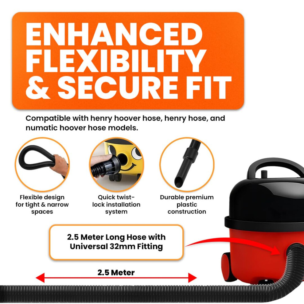 Photos - Tool Kit Replacement for Henry Hoover Hose 32mm Fitting 25 Meter Hose Compatibl