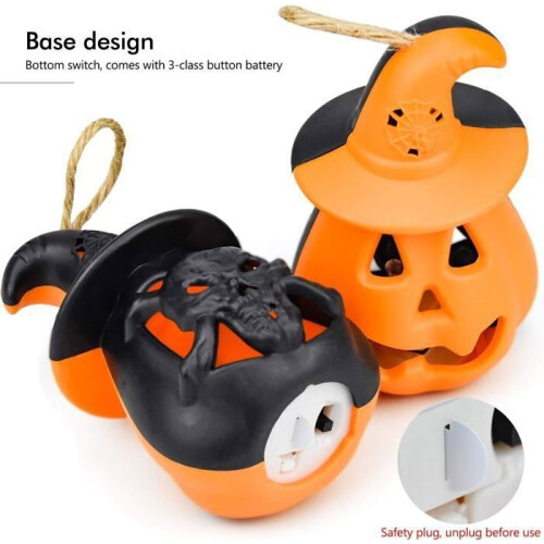 Lantern - YYV - LED Pumpkin - Halloween Decoration - 4x Ceramic Lanterns - Multicolor
