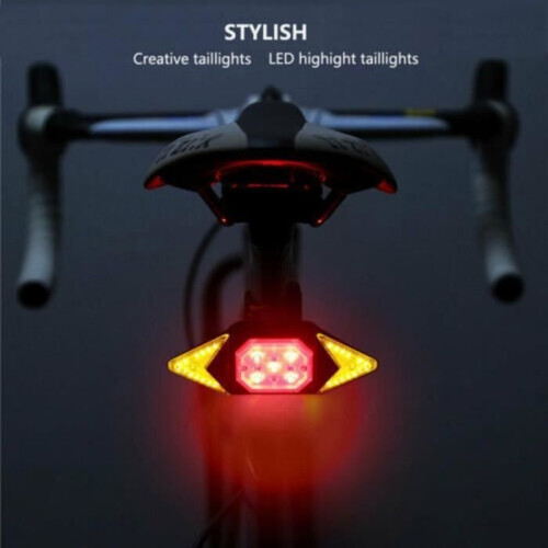 Bicycle Tail Light Turn Signals - Wireless Remote Control - Rechargeable - 5 Modes - USB - Red 2