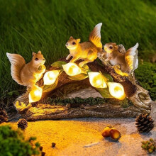 SALUTUYA Solar Garden Statue in Resin with Solar Light - Outdoor Garden Ornament for Patio and Lawn