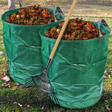 CampTeck 2x 500L Heavy Duty Garden Waste Bags Reusable Garden Bags for Grass and Leaves