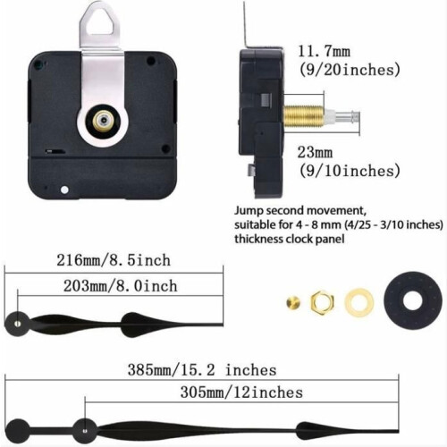 Clock movement - Quartz - 30.5 cm long hands - Silent precision - DIY repair 1