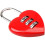 2pcs 3-Digit Code Lock Luggage Bag Padlock Resettable Cute Red 4