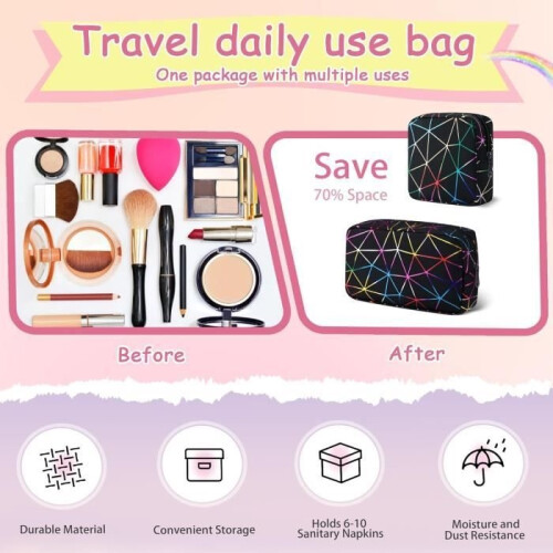 Toiletry Bag - Not specified - Mini Travel Pouch - PU Material - Zipped - Unisex 1