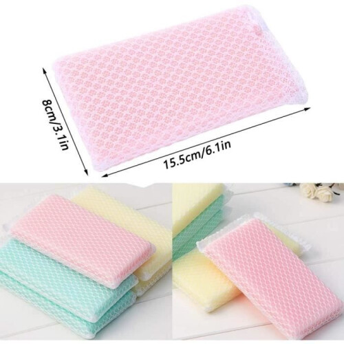Double Action Microfiber Scouring Sponge, Scratch-Resistant, Double-Sided, Antibacterial, Easy-Drying, for Dishes 1