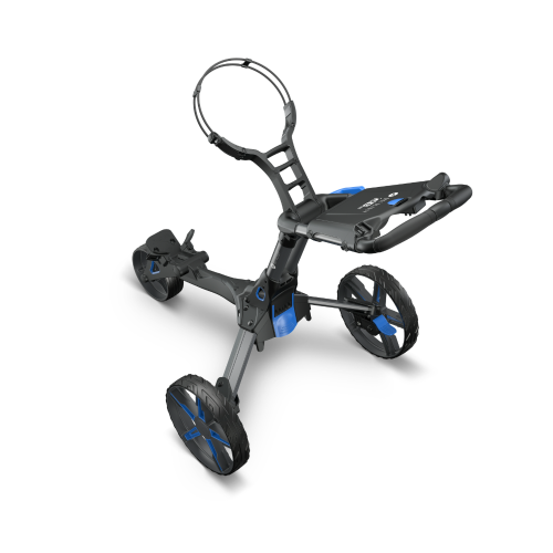 (Blue) Motocaddy QB2 Golf Trolley Compact 3 Wheel Push Cart Easy Fold EASILOCK 2