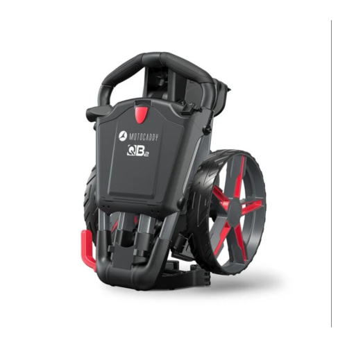 (Red) Motocaddy QB2 Golf Trolley Compact 3 Wheel Push Cart Easy Fold EASILOCK 1
