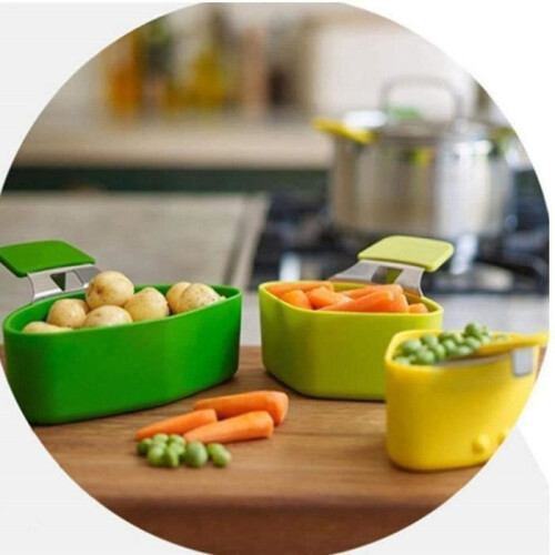 Steamer Basket - Kitchen Accessories - 3-Piece Silicone Set - For Cooking Vegetables 2