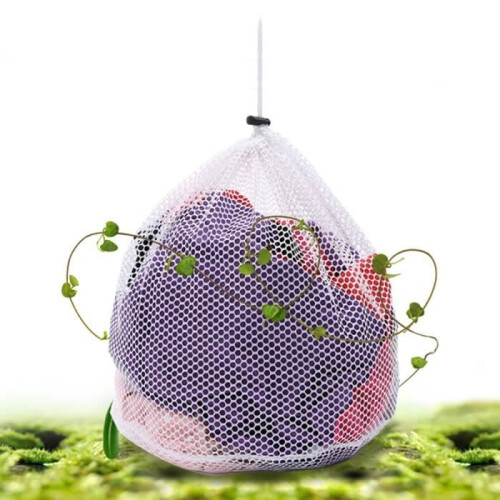 Drawstring Laundry Bag, 4 Sizes, White Mesh Laundry Net for Washing Machine, Bras, Baby Clothes, 4 pcs 2