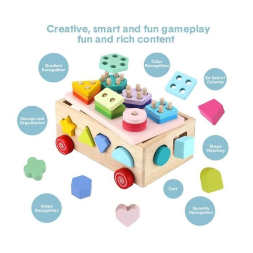 Educational Toy - Shape Sorter Blocks - Fine Motor Skills - 12 Months - Unisex 2