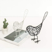 Bird ornament for garden and home decoration, black wrought iron bird ornaments