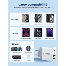 USB-C Charger - ANTCOOL - Aioneus - 40W - 4 Ports - PD+QC 3.1A Fast Charging