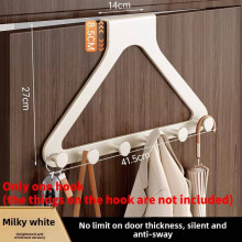 (White) Organizer Door Hook With Strong Adhesive Wall Mount For Use Bathroom Bedroom