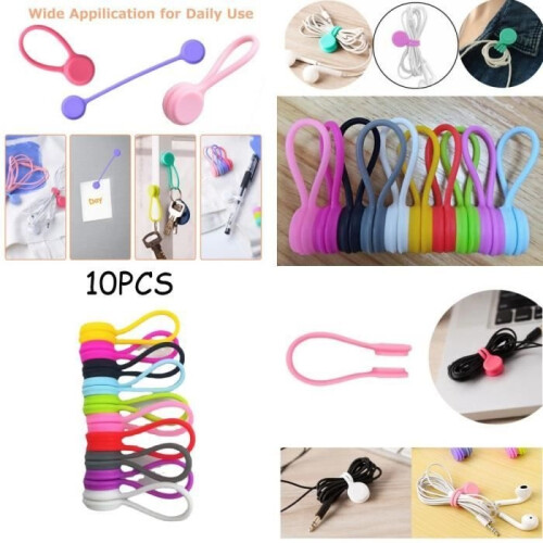 Magnetic Cable Ties - Silicone Cable Clips - 10pcs 2