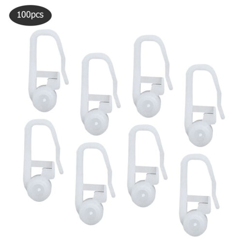 Pack of 100 universal plastic curtain track hooks for curtains 2