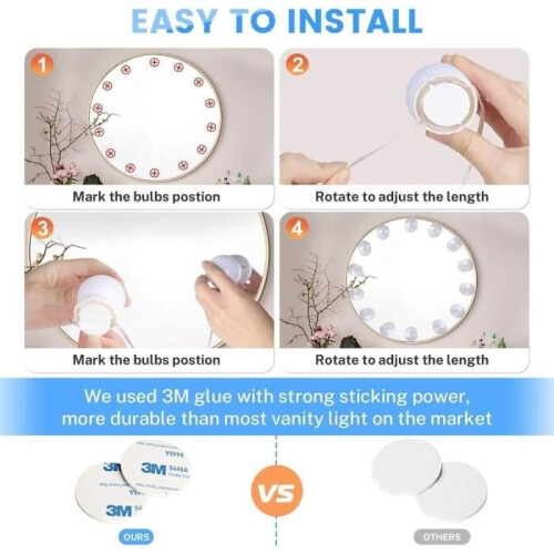 Mirror Light - LED - 10 Bulbs - Dimmable - 3 Colors - 18 Watts 2
