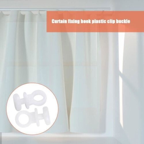Curtain hook - JOYAN - 100PCS - White Plastic - Diameter 9mm - Length 17.3mm 2