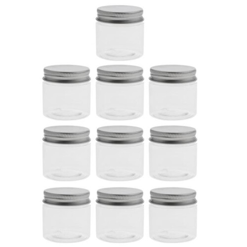 10 Pcs Empty Plastic Cosmetic Containers with Lids for Cream Samples and Makeup Storage, 60ml Size 1