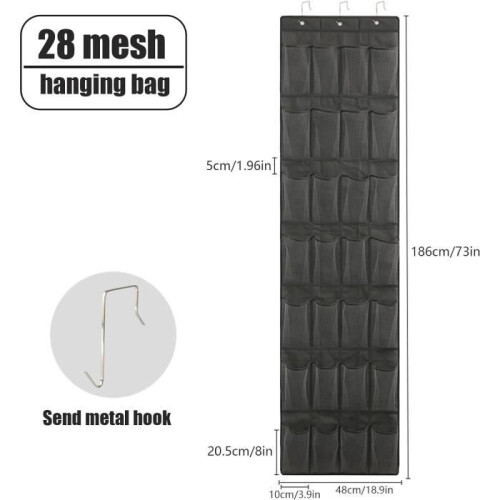 Hanging Shoe Organizer - Strong Mesh - 28 Pockets - White - Durable 1