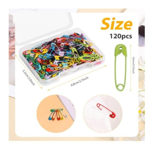 Safety Pins - Unspecified - 19mm - Stainless Steel - Assorted - 100pcs 2
