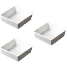 3Pièces Mini Bols Céramique Blancs Assiettes Sauce Condiments