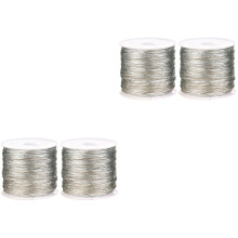 4Rouleaux Corde Métallique Argentée Décoration Cadeaux
