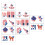 60Pièces Stickers Corps Autoadhésifs Multicolores Américain 1