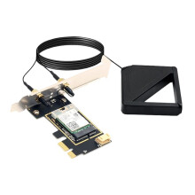 Carte Wi-Fi 6 Sans Fil RTL8852BE avec Antenne Magnétique AX1800 802.11ax BT5.2 PCI-E Double Bande 2,4 GHz/5 GHz
