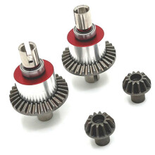Nadaje Się do 1/14 1/12 144001 124008 R/C Akcesoria Samochodowe Metal Upgrade Przednie i Tylne DyferencjałY