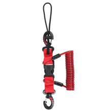 Skuba Tauchen Lanyard Spule Feder Kamera Lanyard Spirale mit Ring Tauchen für Tauchen Lichter Unterwassertauchruten, Rot