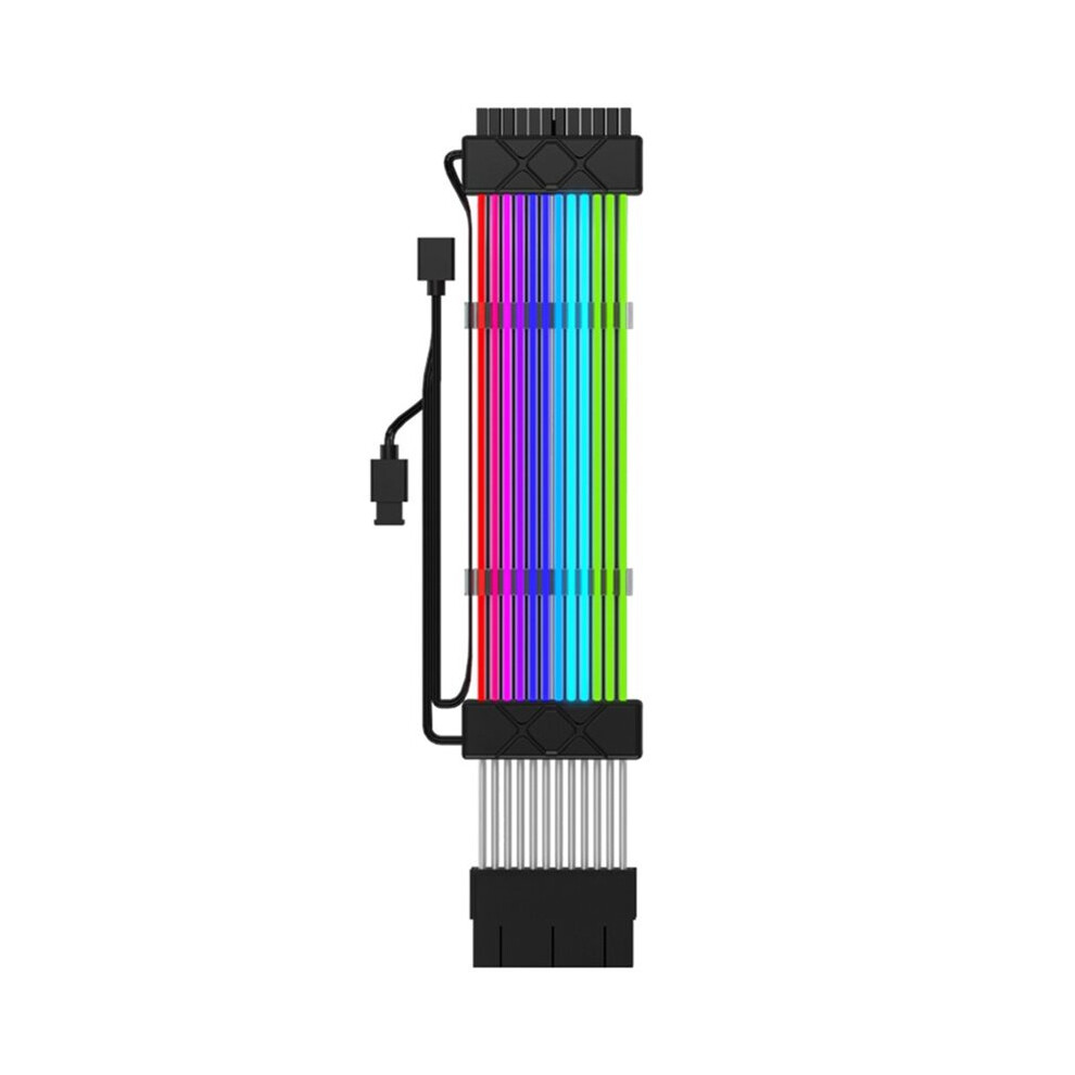 Argb Extension Cable 24Pin Strip Pcie Gpu Motherboard Extension Cable For Computer Power Supply Motherboard Light/Black 4712511002416