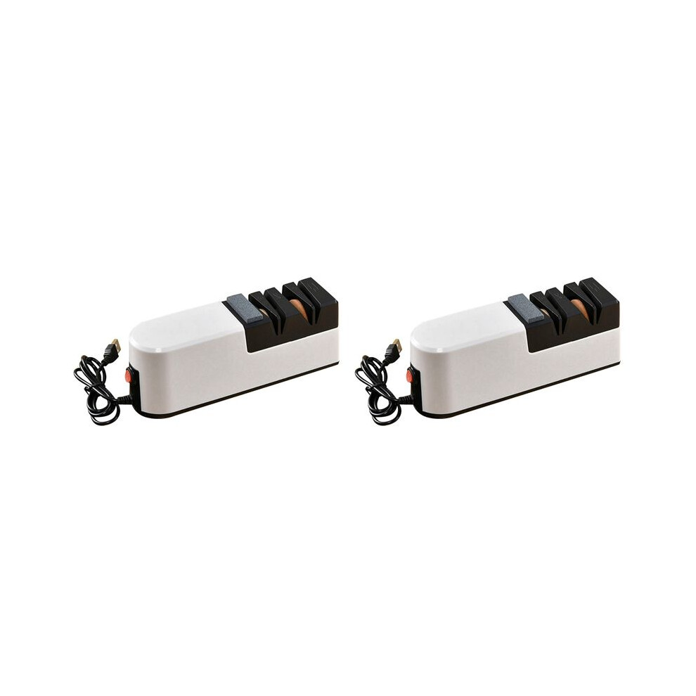 2X Usb Fast Electric Knife Sharpener Automatic Adjustable Sharpener 3 Stages For Knives Scissors Household Sharpener 4711071876895