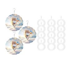 18Pack 8 Inch Sublimation Wind Spinner Blanks 3D Wind Spinners Hanging Wind Spinners for Indoor Outdoor