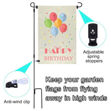 3X Garden Flag Stand Metal Garden Flag Pole Holder with Garden Flag Stopper Anti-Wind Clip