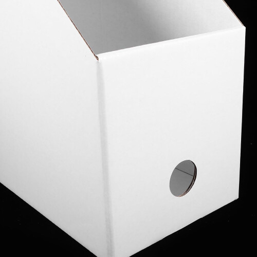 Porte-documents de bureau, lot de 3 boîtes de rangement blanches de 12 cm de large