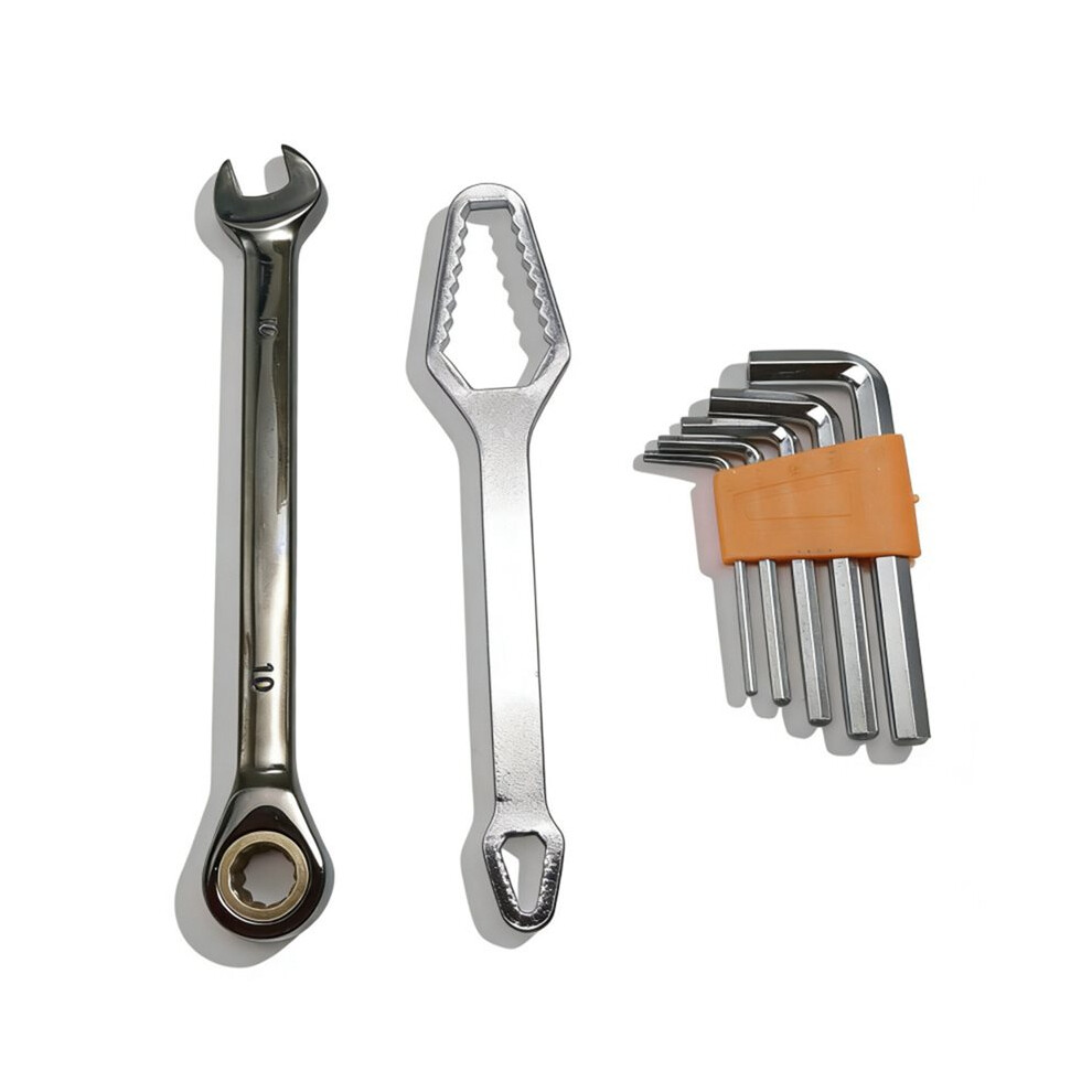 3Pcs Combination Wrench Set With Ratchet Function Multi Functional Design Tool Kit Suitable For Home And Auto Repair 4711028942581
