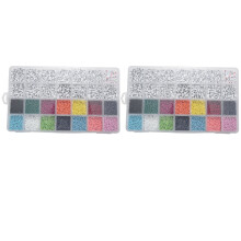 2X Kit Perline 5000 Pezzi, Perline di Vetro da 3 Mm, Perline con Lettere Alfabetiche e Perline A Forma di Cuore per Braccialetti con Nome Creazione di