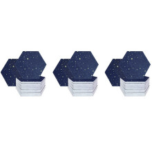 Lot de 36 Panneaux Acoustiques Hexagonaux Starry Sky, Rembourrage Insonorisant, Panneau Insonorisant pour Traitement Acoustique En Studio.